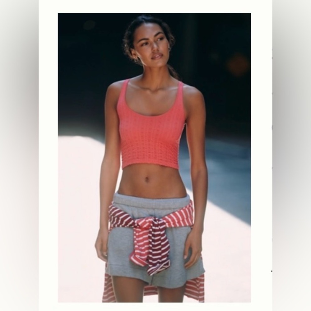 ANTHROPOLOGIE LYREBIRD TEXTURED SCOOP-NECK TANK TOP- S/M